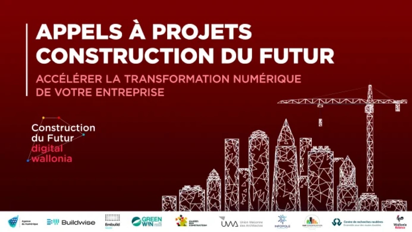 Affiche des appels à projets construction du futur de Digital Wallonia
